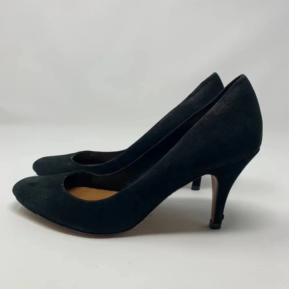 Schutz Black Suede Closed Toe Classic Pumps Heels‎